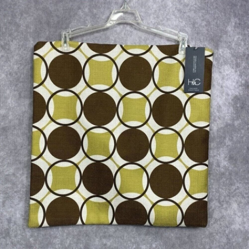 Hallmark Collectibles Pillow Cover 18x18 Kaleidoscope Green Brown 68335